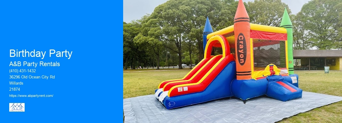 Birthday Party Rentals For Toddlers